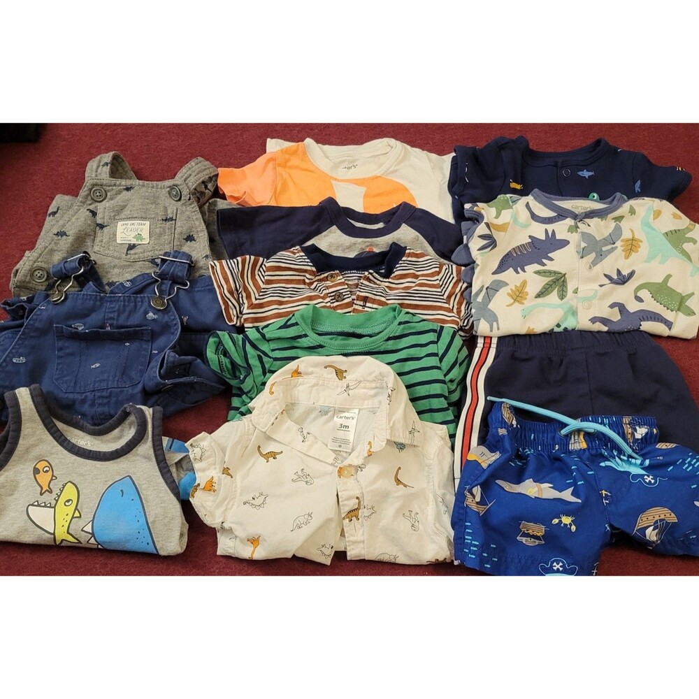 Mixed Lot Of Baby Boy 3 Month Summer Clothes Bundle Carters
